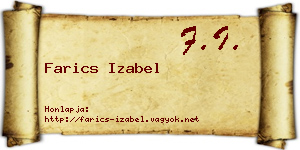 Farics Izabel névjegykártya